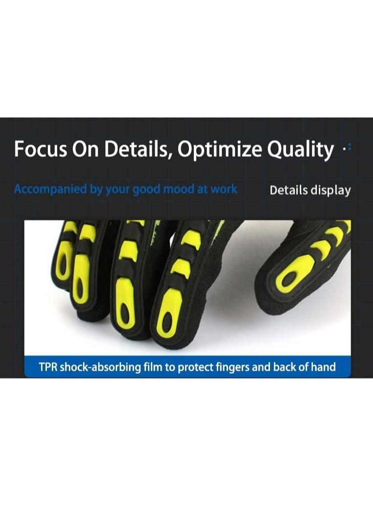 بيوينتي Construction Work Gloves, Safety Work Gloves, Durable, Shock-Absorbing, Anti-Cut, Anti-Impact, and Wear-Resistant, Warehouse Job Car Repair Utility Yard Glove for Men Women (Size: L) - Image 5