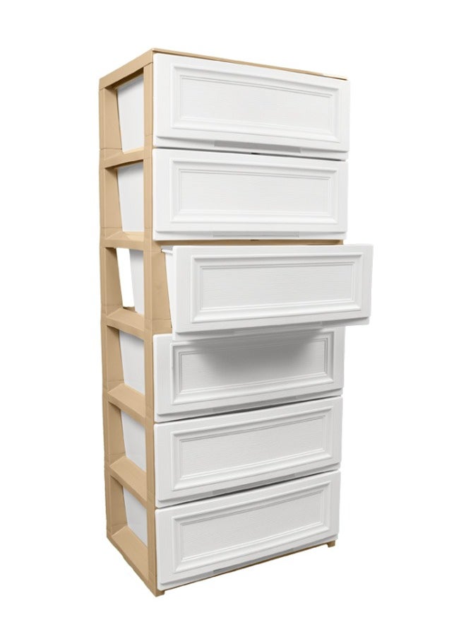 Concept home 6 Layer Large Capacity Plastic Stackable Wide Drawer Storage Cabinet, Plastic Home Storage Box, Plastic Toys Storage Rack, Bedside Table, Floor Storage Organizer with 6 Drawer  - Image 5