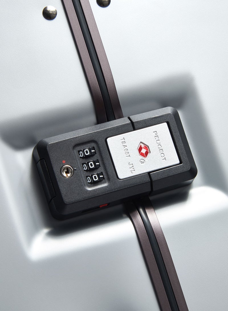 PEUGEOT Voyages 80 Cm Hardcase 4 Double Wheel Check-In Luggage Trunk Trolley - Storm Grey - Image 4