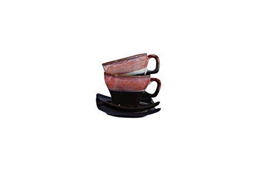 Caffeine Ceramic Handmade Pink & Brown Studio Tea Sets (Set of 7 pcs) - Image 5