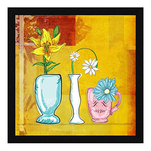 ArtX Paper Flower Vase Wall Art Painting, Multicolor, Floral, 13X13 in, Set of 1 - Image 1