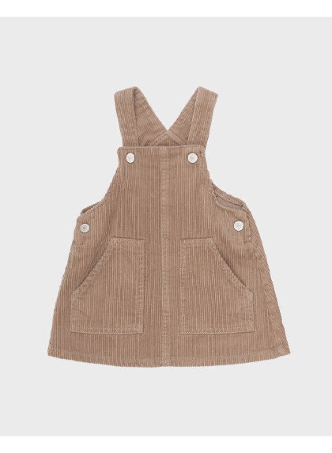 Zara Kids' Pure Cotton Stylish Comfortable Sweet Cute Corduroy Pinafore Dress - Image 1