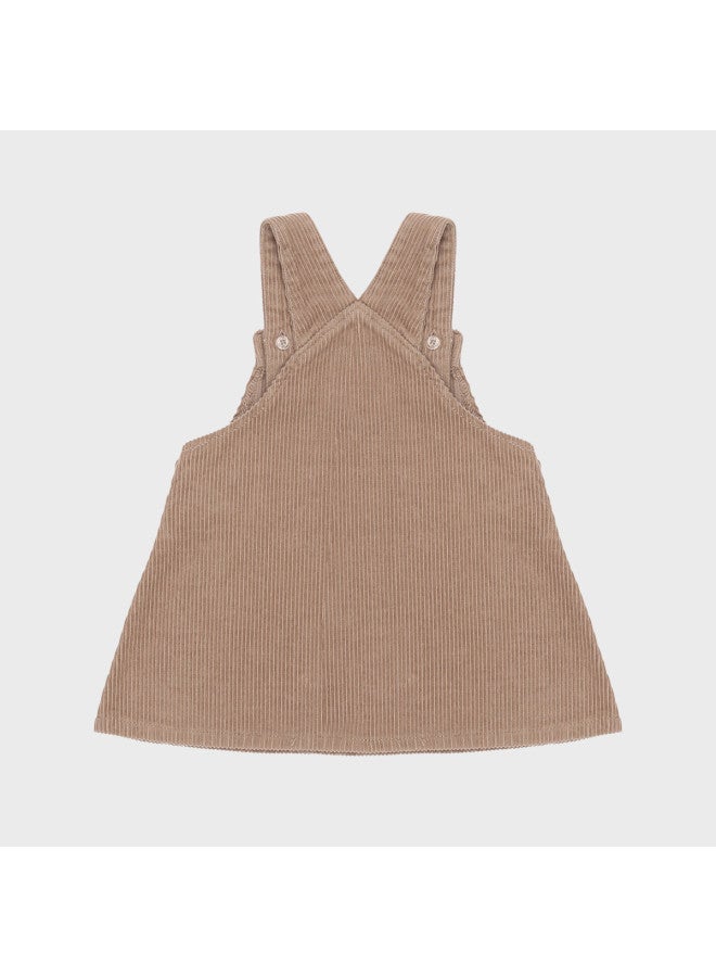Zara Kids' Pure Cotton Stylish Comfortable Sweet Cute Corduroy Pinafore Dress - Image 3