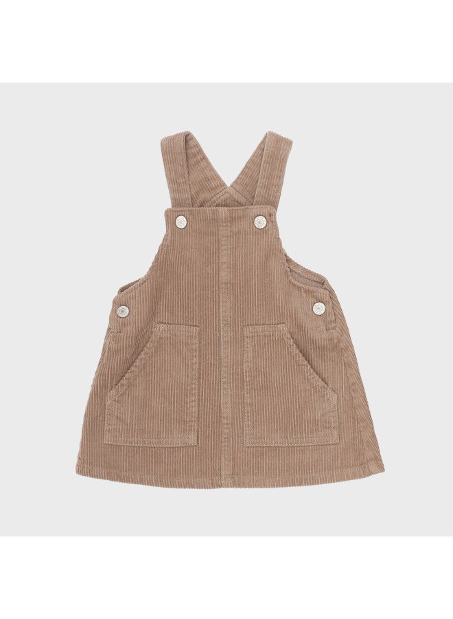 Zara Kids' Pure Cotton Stylish Comfortable Sweet Cute Corduroy Pinafore Dress - Image 2