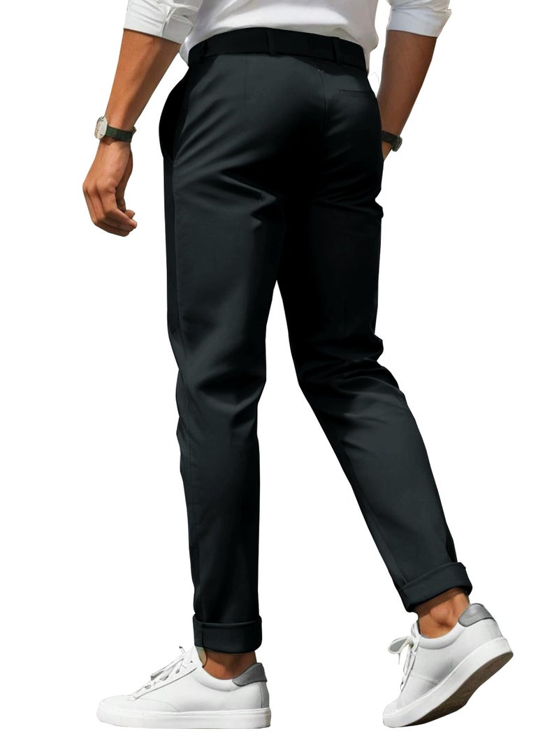 Noble Monk Formal Pants for Men | Stylish Regular Fit Men's Wear Trousers for Office or Party | Solid Formal Regular Fit Trouser for Men's - Image 2