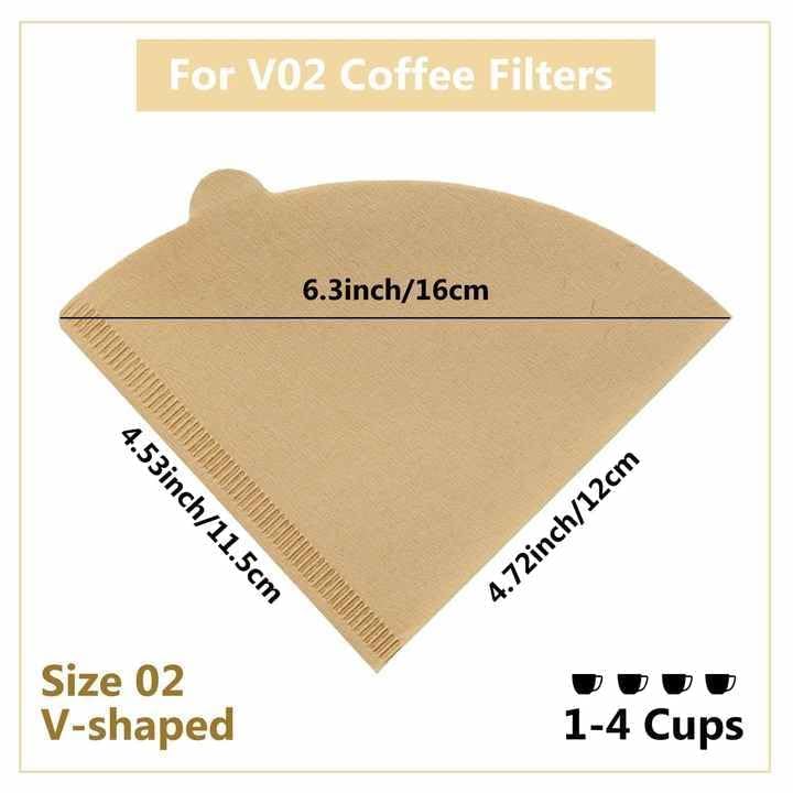 ADTALA 100 Pcs Natural Coffee Filters, Size 02 Cone Filters, Disposable Natural Paper Filters 2-4 Cup, 2 Cone for Pour Over and Drip Coffee Maker - Image 3