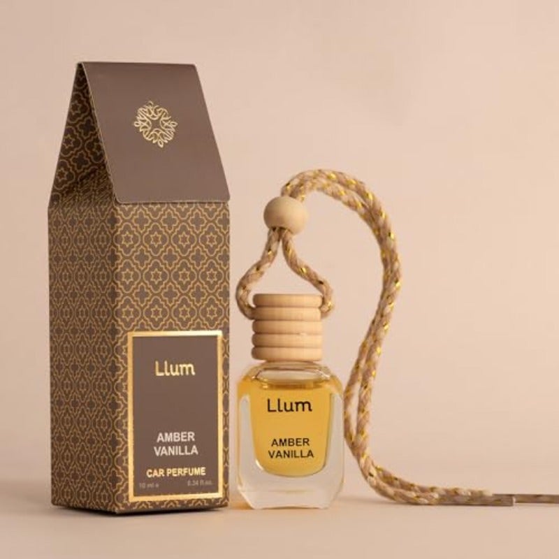 معطر هواء علقي للسيارة برائحة العنبر والفانيليا، عطر فاخر للسيارات، موزع عطر بسعة 10 مل (0.34 أونصة سائلة)، برائحة تدوم طويلاً، خالٍ من الكحول وغير سام - Image 1