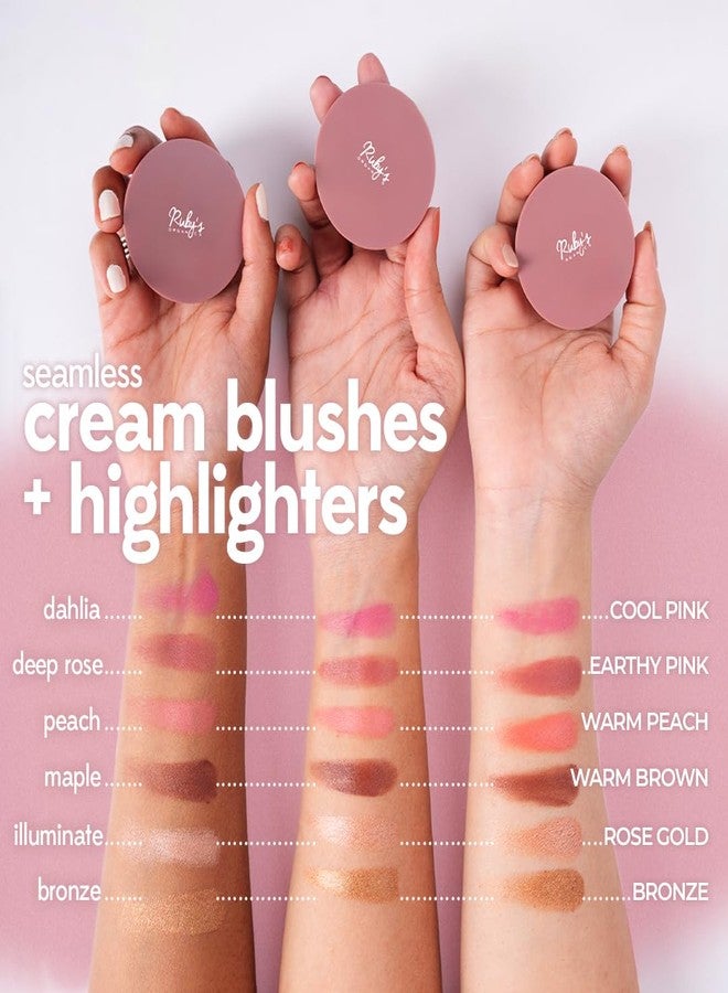 روبيز أورجانيك أحمر خدود كريمي مطفي ناعم من روبيز أورجانيكس - أحمر خدود للخدود، لمسة نهائية مطفية، مكياج للوجه - غني بمضادات الأكسدة والفيتامينات، خالٍ من المواد الكيميائية، 4.8 غرام - وردي داكن - Image 2