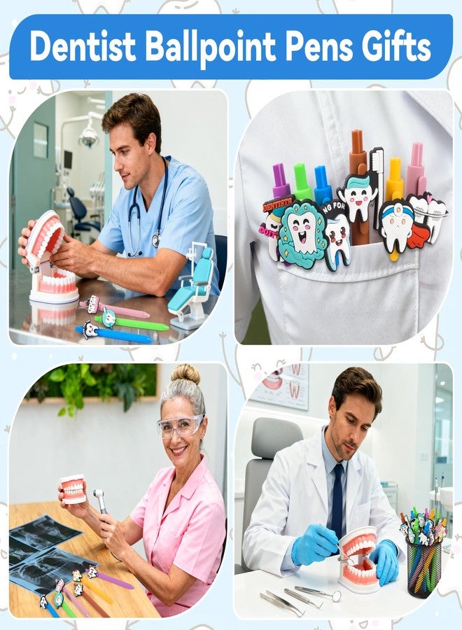 LiYiQ 48 Pcs Dentist Gifts Dental Hygienist Ballpoint Pens with Bookmark Bulk Dentist Appreciation Gift for Dental Assistant Nurse Must Haves Party Favors - Image 5