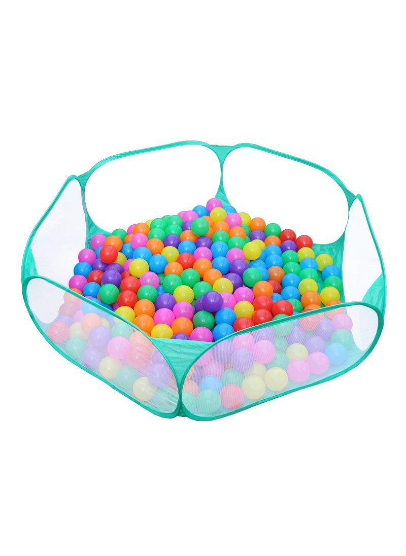 Portable Cute Green Hexagon Children Ball Pit, Indoor and Outdoor Easy Folding Ball Play Pool Kids Toy Play Tent with Carry Tote, Balls Not Included  - Image 1