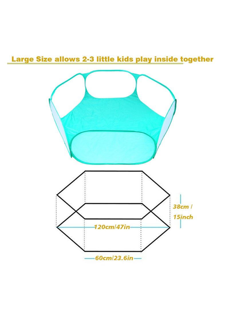 Portable Cute Green Hexagon Children Ball Pit, Indoor and Outdoor Easy Folding Ball Play Pool Kids Toy Play Tent with Carry Tote, Balls Not Included  - Image 3