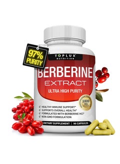 Toplux Berberine Supplement 1800mg 90 Capsules  - Image 1