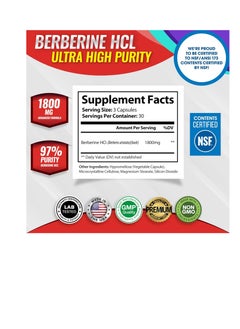 Toplux Berberine Supplement 1800mg 90 Capsules  - Image 2