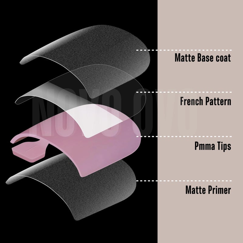 NOVO OVO Halloween Black and White Mix Color French Tip Toe Nail Tips Press on, Sharp Square Pre-Designed Soft Gel False Toenail Extension, Medium Fake Toenails, Full Cover Acrylic for DIY x 15 Sizes 240 pcs - Image 3