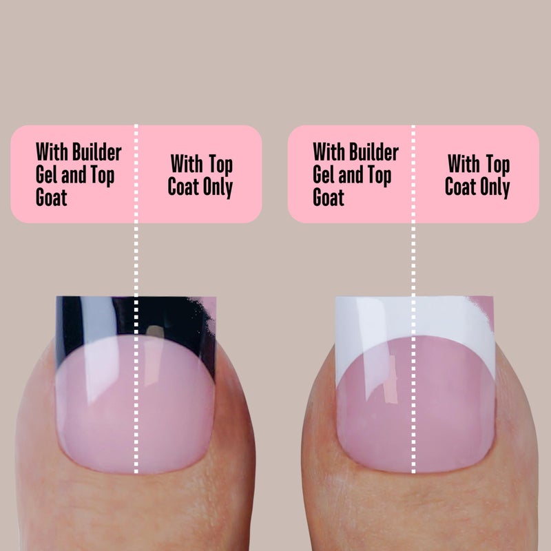 NOVO OVO Halloween Black and White Mix Color French Tip Toe Nail Tips Press on, Sharp Square Pre-Designed Soft Gel False Toenail Extension, Medium Fake Toenails, Full Cover Acrylic for DIY x 15 Sizes 240 pcs - Image 5