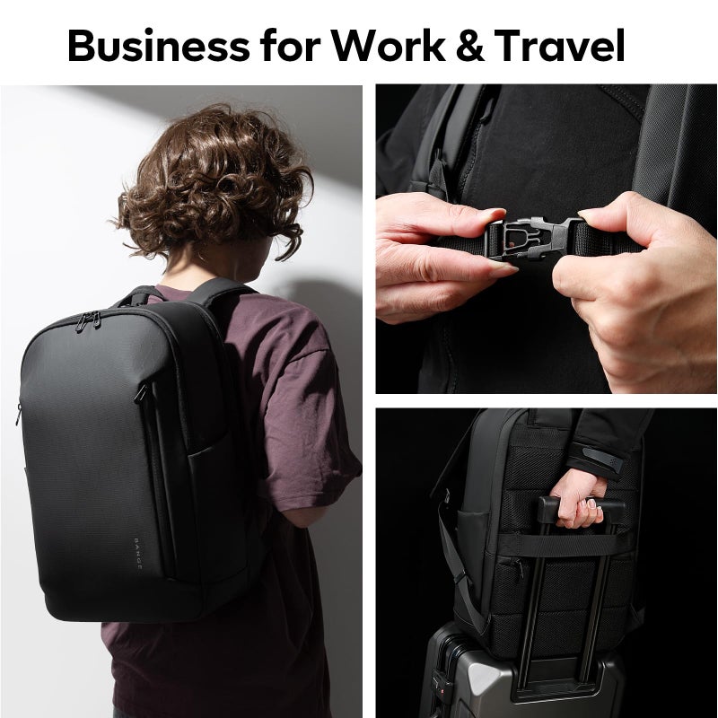 BANGE Business Smart Backpack for Men and Womenï¼Œcan holds 15.6 Inches Laptop Backpack, Waterproof Commute Work Travel Backpack, Flight Carry-On (black) - Image 2