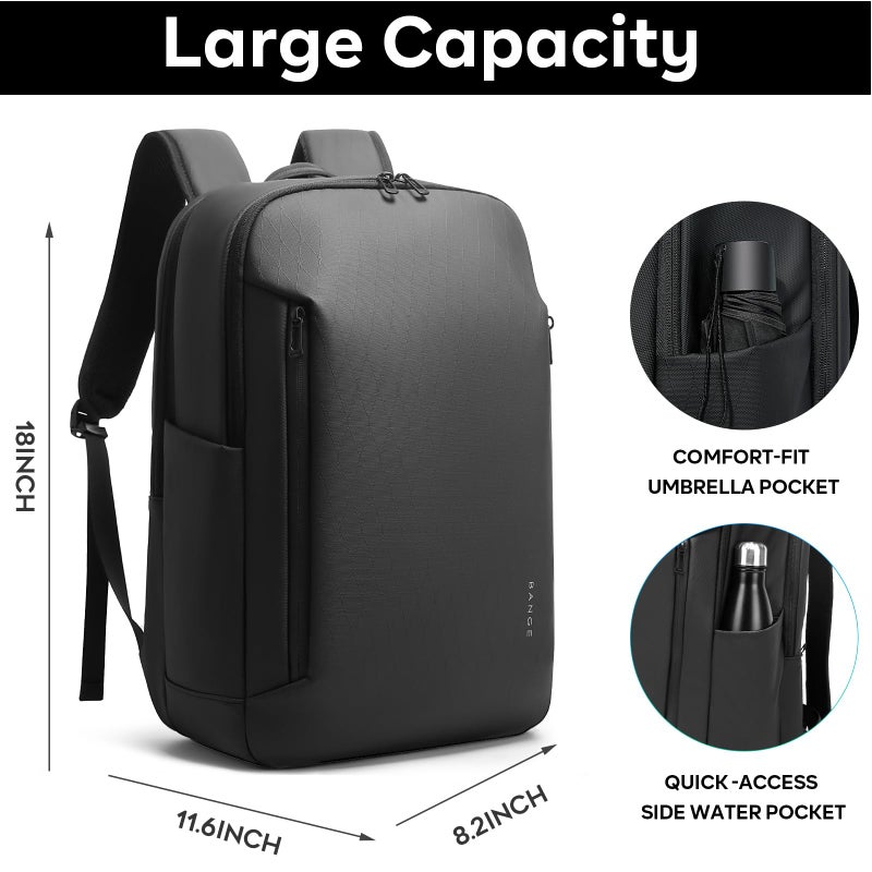 BANGE Business Smart Backpack for Men and Womenï¼Œcan holds 15.6 Inches Laptop Backpack, Waterproof Commute Work Travel Backpack, Flight Carry-On (black) - Image 4