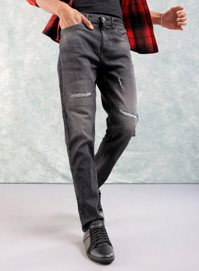 Men Slim Fit Solid Mid-Rise Stretchable Jeans