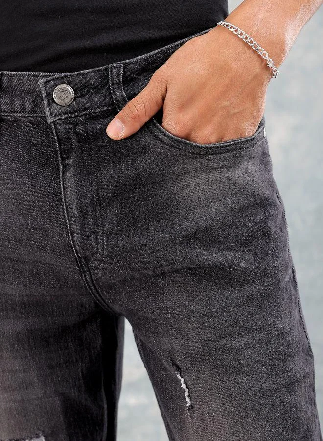 The Indian Garage Co  Men Slim Fit Solid Mid-Rise Stretchable Jeans for Men | Best Price UAE