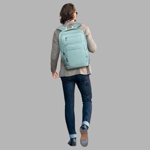 Red Lemon 26L Laptop Backpack for Men & Women | Fits 15.6” Laptop | Water-Resistant Nylon with Rain Cover | Lightweight Large-Capacity Office, College & Travel Backpack with Bottle Pocket - Blue - Image 2