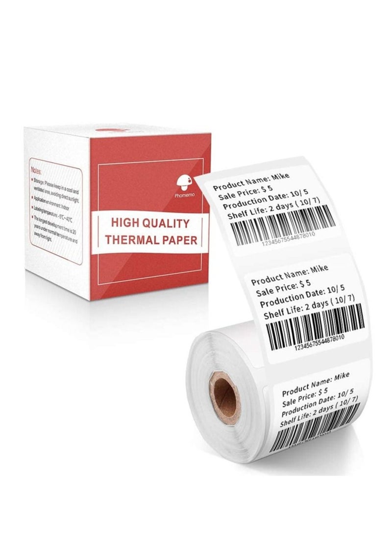phomemo Multi-Purpose Square Self-Adhesive Label for Phomemo M110/M200 Label Printer Black on White 40x30mm - Image 1