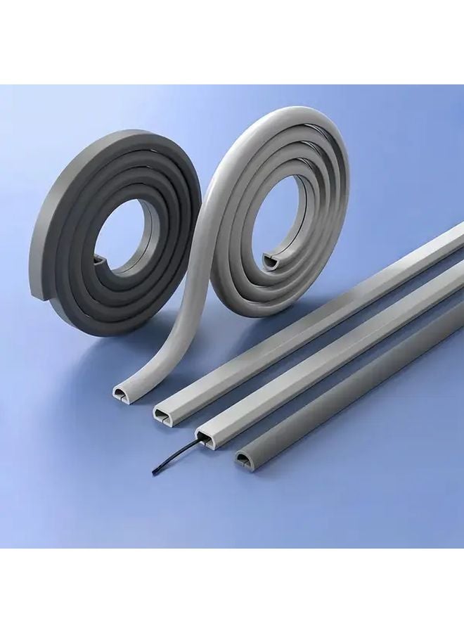 نظام إدارة الكابلات نصف الدائري الأبيض ذاتي اللصق لحماية الأسلاك على الجدار والأرضية والسقف - Image 5