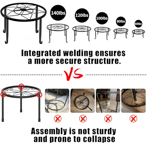 Autopromake 5 Pack Metal Plant Stands,Heavy Duty Potted Holder for Flower Pot,Indoor Outdoor Metal Rustproof Iron Garden Container Round Supports Rack for Planter… - Image 2