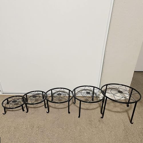 Autopromake 5 Pack Metal Plant Stands,Heavy Duty Potted Holder for Flower Pot,Indoor Outdoor Metal Rustproof Iron Garden Container Round Supports Rack for Planter… - Image 5