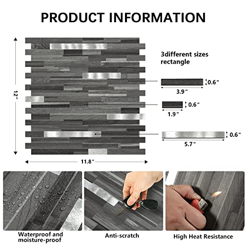 Midcard 10 Sheets Peel and Stick Backsplash PVC Wall Tile,for Kitchen Backsplash - Image 3