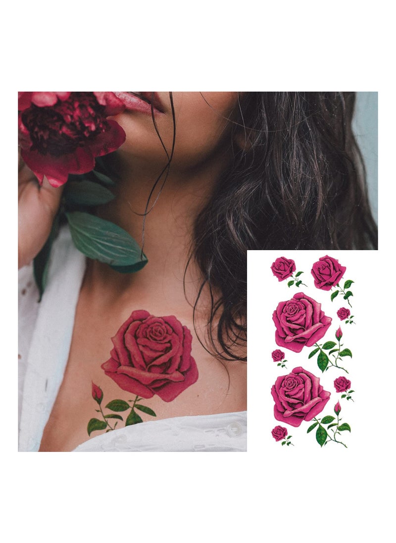 KASTWAVE 50 Sheets Waterproof Flower Floral Butterfly Fake Temporary Tattoo Sticker for Women, Arm Neck Face Temp Tattoo Temporary Tatoos Sticker Set  - Image 3