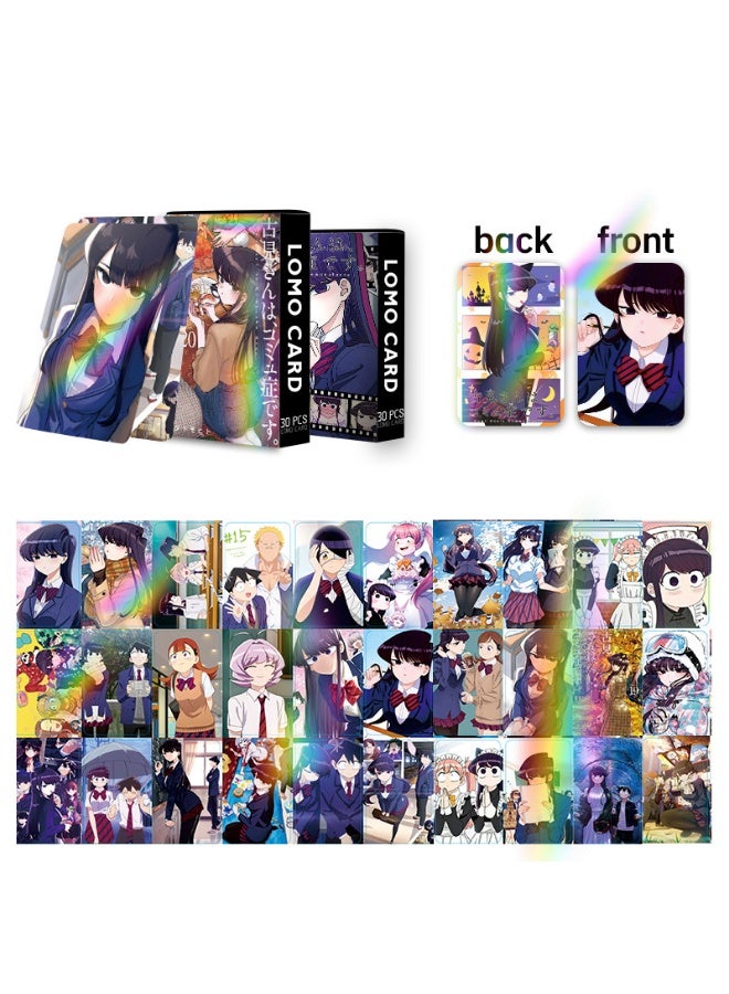 NIBEMINENT 30 Pcs Cartoon Komi Can't Communicate Double-sided Lomo Cards Card For Fans Collection Gifts - Image 3