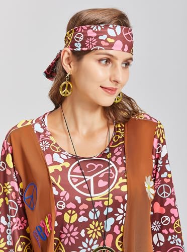 Fairycece 4-10 Womens Hippie Costume 60s 70s Disco Outfits Dress for Adults - Image 4