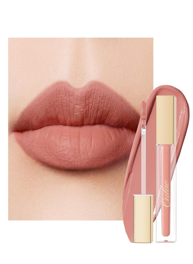 Oulac Matte Liquid Lipsticks for Women, Coral Pink Highly Pigmented Creamy Matte Lip Gloss,Rich Colour Formula with Vitamin E & Rose Oil, Full Coverage Waterproof, Long Lasting,Vegan (M05) - Image 1