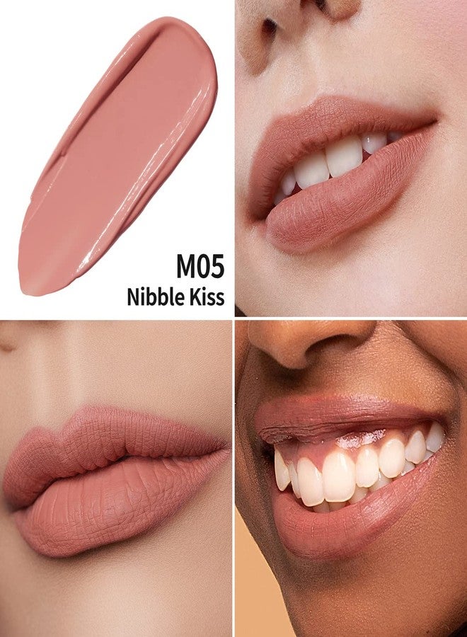 Oulac Matte Liquid Lipsticks for Women, Coral Pink Highly Pigmented Creamy Matte Lip Gloss,Rich Colour Formula with Vitamin E & Rose Oil, Full Coverage Waterproof, Long Lasting,Vegan (M05) - Image 3