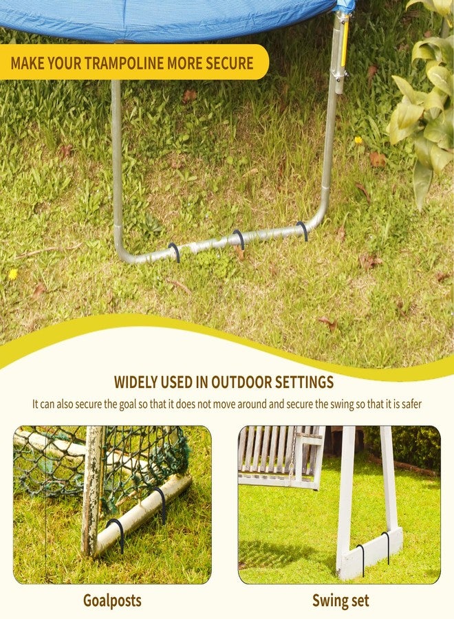 Anothera 4 Pack Steel Garden Stakes, 12-Inch Heavy Duty U Hook Rebar Stakes, Rustproof Ground Anchors for Tents, Plants, Fences and Trampolines - Image 3