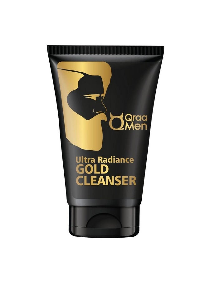 Qraa Men Gold Face Wash With 24K Gold Deep Cleansing Antiageing Skin Brightening And Whitening Face Cleanser100G  - Image 1