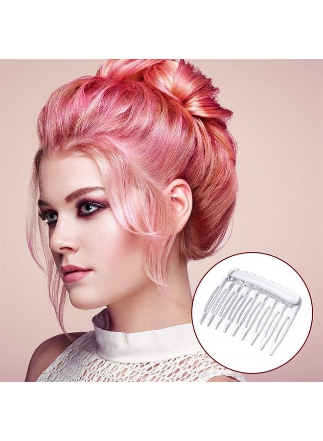 eBoot 24 Pieces Hair Side Combs Small Plastic French Teeth Hair Combs Hair Clip Combs Women Bridal Wedding Veil Comb for Fine Hair, Black and Clear  - Image 4