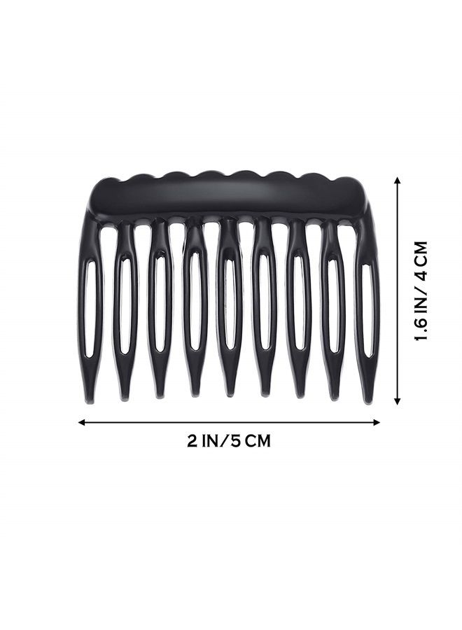 eBoot 24 Pieces Hair Side Combs Small Plastic French Teeth Hair Combs Hair Clip Combs Women Bridal Wedding Veil Comb for Fine Hair, Black and Clear  - Image 2