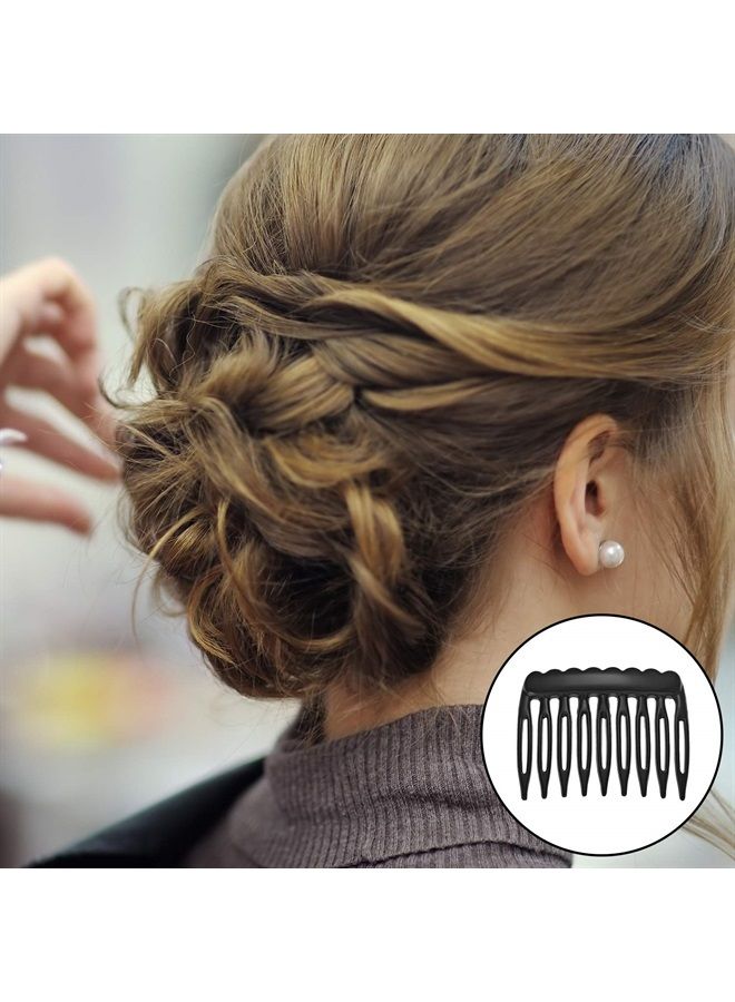 eBoot 24 Pieces Hair Side Combs Small Plastic French Teeth Hair Combs Hair Clip Combs Women Bridal Wedding Veil Comb for Fine Hair, Black and Clear  - Image 5