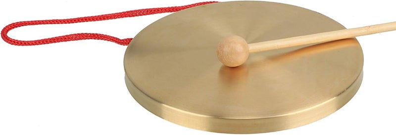 Mxfans Chapel Brass Copper Cymbals Percussion Dia15.4cm Alto Hand Gong With Round Play Hammer - Image 2