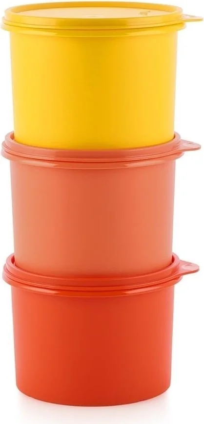 Tupperware Colorful Round Container 3 Pcs 1.1l