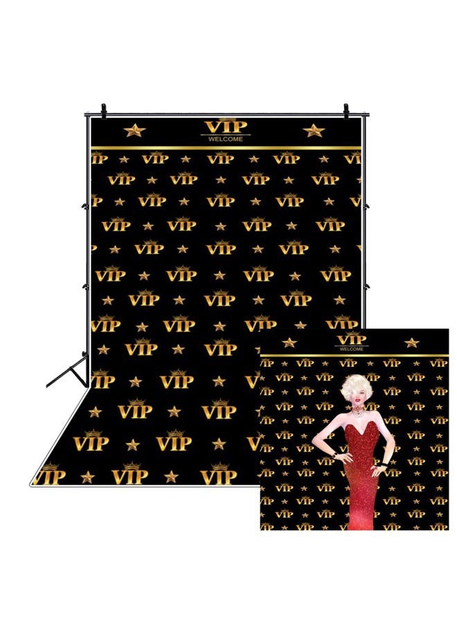 Eainb 8x10ft VIP Photography Background VIP Red Carpet Event Backdrop Twinkle Golden Stars Backdrops for Photography Interior Wallpaper Decoration Baby Shower Girls Boys Birthday Studio Props - Image 1