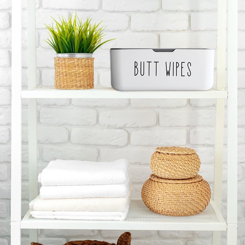illikkuyax Flushable Butt Wipes Dispenser for Bathroom Toilet Wipes Container Nursery Chic Bathroom Decor 748L x 512W x 295H - Image 2