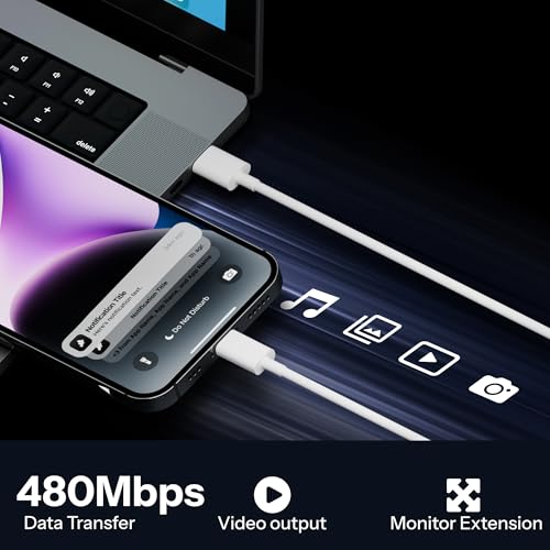 Basesailor USB C to Lightning Cable 1M [MFi Certified] iPhone Fast Charger Cable USB-C Power Delivery Charging Cord for iPhone 14/13/12/12 PRO Max/12 Mini/11/11PRO/XS/Max/XR/X/8/8Plus/iPad pack of 1 - Image 3