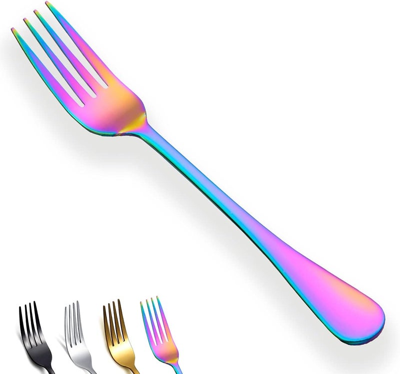 Berglander طقم شوك عشاء قوس قزح مكون من 4 قطع من بيرجلاندر من الفولاذ المقاوم للصدأ مع طلاء تيتانيوم متعدد الألوان - Image 1