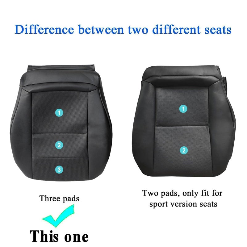 NLQR Black Driver Side Bottom Repalcement Leather Seat Covers Compatible with Mercedes Benz GLK250 GLK280 GLK300 GLK350 2008-2015 Compatible with Mercedes Benz C250 C300 C350 C350e C400 2008-2014 - Image 3