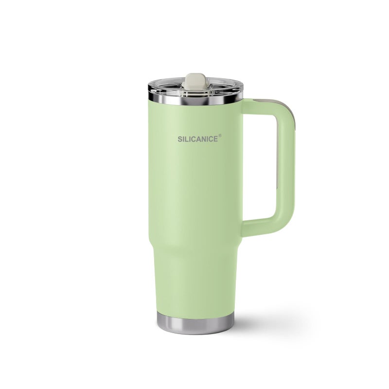 SILICANICE Easy Clean Pro Tumbler - 30 Oz Water Bottle With Handle & Quick-Disassemble Flip Straw  Leak Resitance Double Wall Insulated Stainless Steel  Dishwasher Safe  Bpa-Free Gifts For Women & Men - Image 1