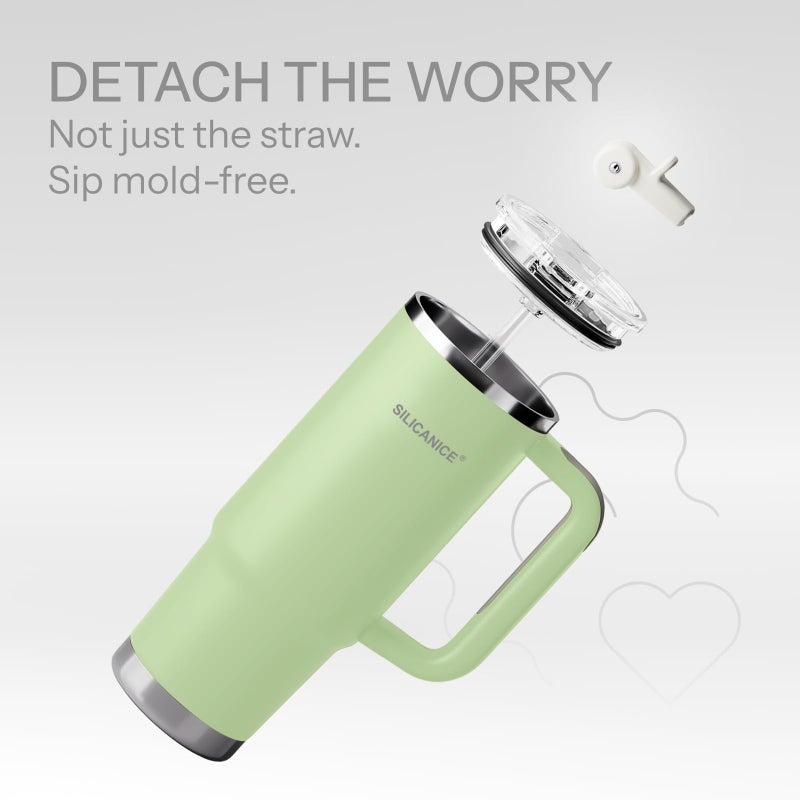 SILICANICE Easy Clean Pro Tumbler - 30 Oz Water Bottle With Handle & Quick-Disassemble Flip Straw  Leak Resitance Double Wall Insulated Stainless Steel  Dishwasher Safe  Bpa-Free Gifts For Women & Men - Image 5