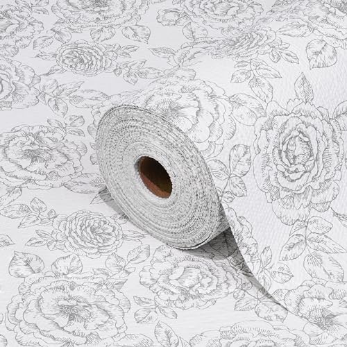 Gopas Drawer and Shelf Liner for Kitchen Cabinets Non-Adhesive, Non-Slip Cabinet Liner Shelf Paper Strong Grip Waterproof Easy to Clean for Kitchen Shelves Cupboard, Flower,12IN X 10FT - Image 1