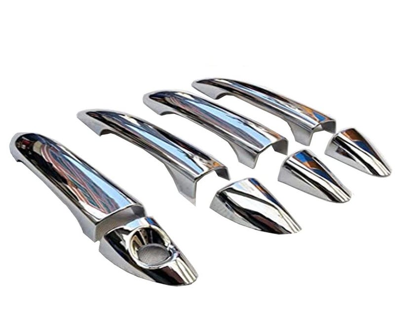 Auto E-Shopping Car Handle Latch Cover Scratch Guard Chrome Finish Front Rear Compatible for Hyundai Xcent 2014 Models Set of 4 Pieces - Image 2